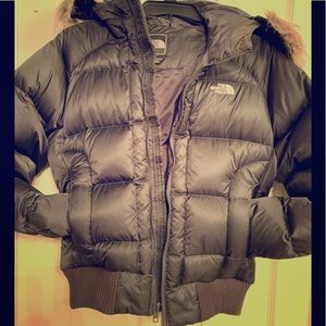 NWOT North Face Goose Down Bomber Puff Coat Women